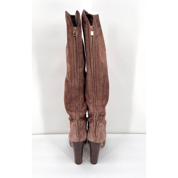 LORO PIANA Suede Knee High Boots Womens 39 Light Brown Sharmaine Cashmere Lined - Picture 5 of 16
